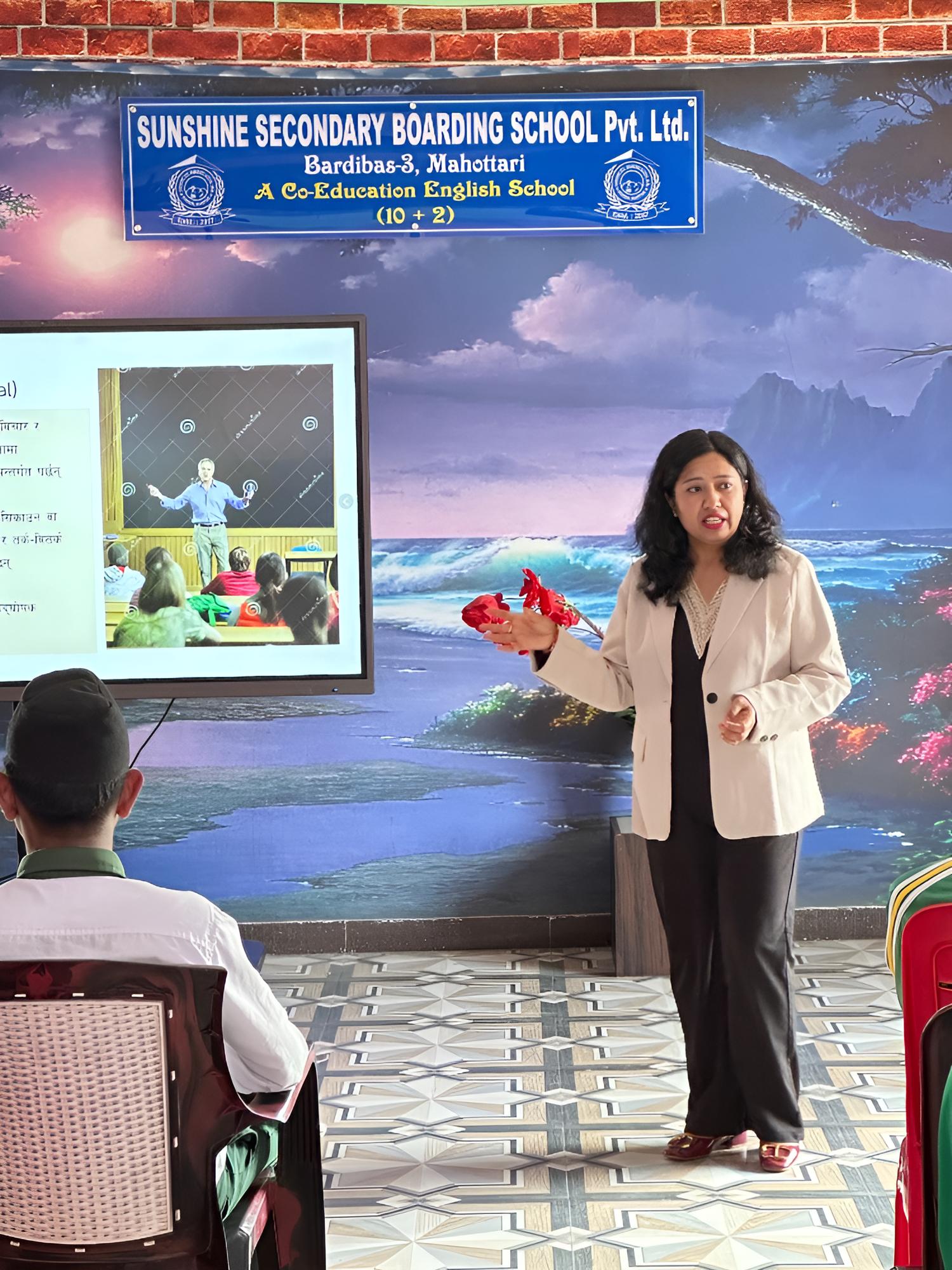Career Guidance Workshop for students of Classes 10–12 at Sunshine Secondary Boarding School, Bardibas, Mahottari